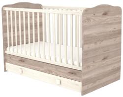 Hubners Patut copii transformabil din lemn cu sertar Hubners Sofia 140x70 cm crem nisip (PTHSSCN) - kidscare