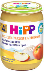 Hipp Био пълнозърнеста каша Hipp - Праскова и ябълка с ориз, 190 g (4703)