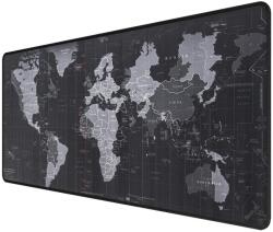 WPOWER Gamer egérpad 90x40 cm - fekete-szürke, világtérkép mintával (SUNS0012-B)