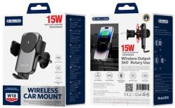 Jellico W18 autós telefontartó vezeték nélküli töltéssel 15W Fekete