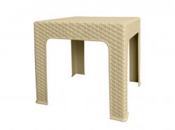 Megaplast BISTRO műanyag asztal, műrattan hatású, 42, 5 × 42, 5 × 42 cm, krémszínben