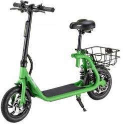  Elektromos Roller levehető üléssel, kosárral, 25km/h, 30km hatótáv, összecsukható, Zöld