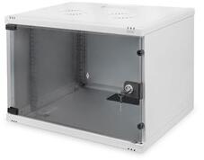 ASSMANN 19" 7U 370x540x400mm lapraszerelt üvegajtós szürke fali rack szekrény (DN-19 07U-S-1)