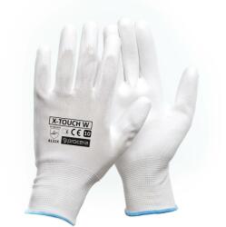  Védőkesztyű, X-Touch poliuretánba merülve, szakadás- és kopásálló, fehér, 10/XL méret