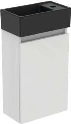 Ideal Standard Eurovit+ - Szekrény kézmosóval, 55x35x20 cm, 1 ajtós, fényes fehér/selyem fekete R0578WG (R0578WG)