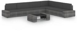 vidaXL 7 részes szürke polyrattan kerti ülőgarnitúra párnákkal (3067178) - vidaxl