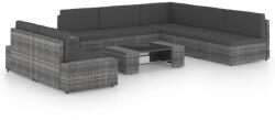vidaXL 8 részes szürke polyrattan kerti ülőgarnitúra párnákkal (3067185)