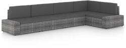 vidaXL 5 részes szürke polyrattan kerti ülőgarnitúra párnákkal (3067172)