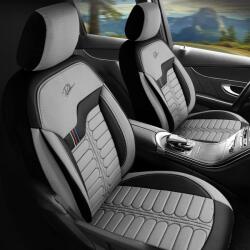 Panda Set Huse Scaune Auto Panda Londra, cu fermoare pentru bancheta rabatabila, gri deschis negru, 11 piese