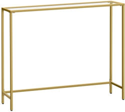 VASAGLE Konzolasztal edzett üveglappal, óarany 100x20x80cm (LGT132A01)
