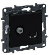 Legrand NiloéStep TV (F) +RJ45 UTP fekete csavaros LEGRAND - 863577 (863577)