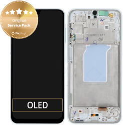 Samsung Galaxy A26 A266E - LCD Kijelző + Érintőüveg + Keret (White) - GH82-37049B Genuine Service Pack, White
