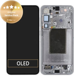 Samsung Galaxy S25 Plus - LCD Kijelző + Érintőüveg + Keret (Silver Shadow) - GH82-36368A Genuine Service Pack