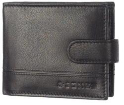 Jennifer Jones Elegáns, puha bőr fekete kívül kapcsos férfi pénztárca Jennifer Jones (5315)