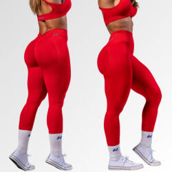 NEBBIA - Varrásmentes magas derekú leggings MAXIMUM PUSH-UP 302 (red) (XS) - NEBBIA