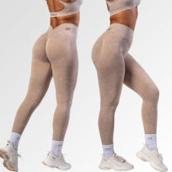 NEBBIA - Varrásmentes magas derekú leggings MAXIMUM PUSH-UP 302 (cream) (XS) - NEBBIA