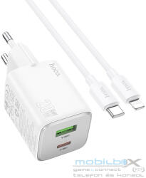 hoco. charger USB A + Type C + cable Type C to Lightning PD QC 3A 20W N41 white