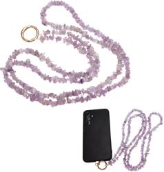  Breloc Telefon Ametist 122 cm - Protectie Spirituala si Liniste Mentala - Cu Agatator Metalic