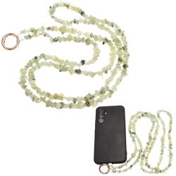  Breloc Telefon Prehnit Chips 122 cm - Liniste Interioara si Vibratie Inalta - cu Agatator Metalic