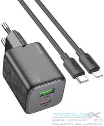 hoco. charger USB A + Type C + cable Type C to Lightning PD QC 3A 20W N41 black