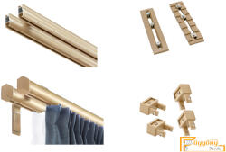  (6 szín 16 méret) Motivo kétsoros függöny karnis szett(1.75méter). Függönytartó karnis, mennyezeti tartóval - 12 Homok