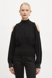 GUESS pulóver PIMA könnyű, női, fekete, félgarbó nyakú, W5RR02 Z2ZK2 - fekete L