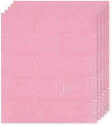 Teno 25x 3D Teno® Small Brick Wallpaper készlet, öntapadó, vízálló, könnyen felszerelhető, modern dizájn, 38, 5x34 cm, rózsaszín (TENO105)