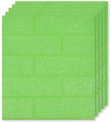 Teno 3D Fali panel készlet, 25 db, tégla hatású, öntapadó, vízálló, könnyen felszerelhető, modern dizájn, 38, 5x34 cm, zöld (TENO107)
