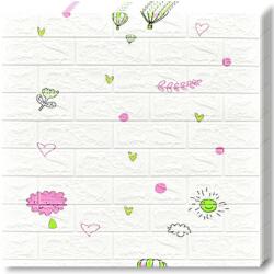 Teno 100x Teno® 3D Brick Wallpaper készlet, Felhők és léggömbök modell, fedőfelület 53 nm, öntapadós, vízálló, könnyen felszerelhető, modern kivitel, 70x77 cm, fehér (TENO76S100)