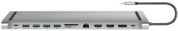 LogiLink USB 3.2 Gen2 dokkoló állomás, USB-C, 12 port, PD, ezüst (UA0411) - pepita