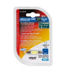 LAMPA 12V SV8, 5-8 sofita, 10x36mm 1 SMD, fehér színű, 1db (0158448) (0158448)