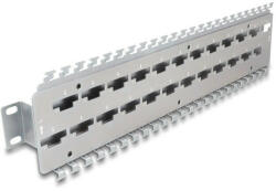 Delock 19 , fém, kábel támogató sin hálózati kábelcsatlakozókhoz LSA csatlakozóval, 24 porttal - pepita