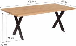Natural edges oak Table top 140x80cm (BMLES140X80N)
