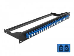 Delock 19 száloptikás csatlakozó panel 24 portos LC Duplex kék