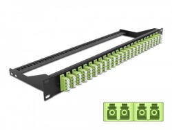 Delock 19 száloptikás csatlakozó panel 24 portos LC Quad citromzöld (DL-43404)