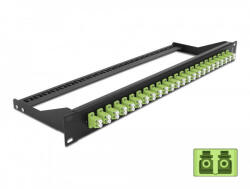 Delock 19 száloptikás csatlakozó panel 24 portos LC Duplex citromzöld