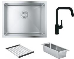 GROHE Készlet acél mosogató Grohe K700 31574SD1, konyhai csaptelep Grohe Start 304702430, 40852SD0, 40856SD0