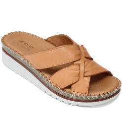 Sherlock Soon női keresztpántos barna bőr papucs 030-148-0136 07597