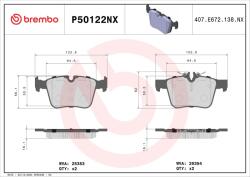 BREMBO fékbetétkészlet, tárcsafék BREMBO P50122NX (P50122NX)