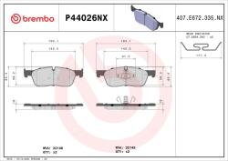 BREMBO fékbetétkészlet, tárcsafék BREMBO P44026NX (P44026NX)
