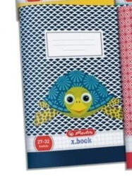 Herlitz kockás füzet, Cute Animals - Teknős, A5/27-32 (1 db) (H_2025_009)
