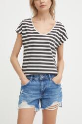 Pepe Jeans farmer rövidnadrág RELAXED SHORT MW női, sima, magas derekú, PL801110RH4 - kék 24