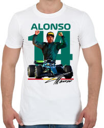 printfashion Fernando-Alonso - Férfi póló - Fehér (17310022)