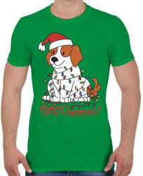 printfashion Karácsonyi beagle - Férfi póló - Zöld (16977435)