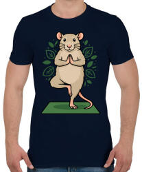 printfashion Rat yoga - Férfi póló - Sötétkék (17443756)