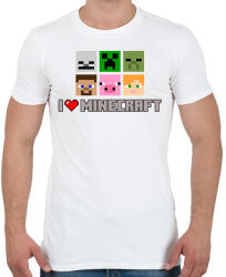 printfashion i love minecraft - Férfi póló - Fehér (17398860)