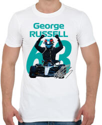 printfashion George Russell - Férfi póló - Fehér (17313635)