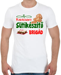 printfashion Karácsonyi sütikészítő brigád - Férfi póló - Fehér (16910150)