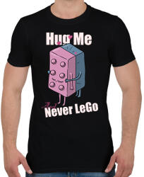 printfashion Hug me and never Lego - Férfi póló - Fekete (17286071)