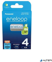 Panasonic Tölthető elem, AA ceruza, 4x2000 mAh Ni-MH, PANASONIC "Eneloop (BK3MCDE-4BE)